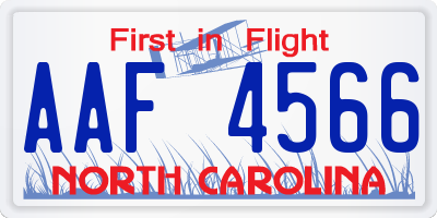 NC license plate AAF4566
