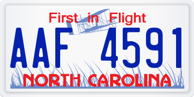 NC license plate AAF4591