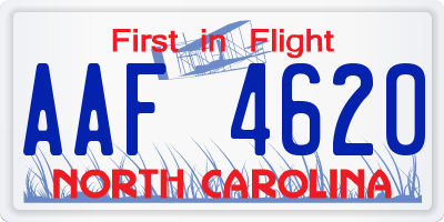 NC license plate AAF4620