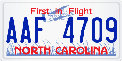NC license plate AAF4709
