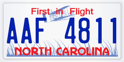 NC license plate AAF4811