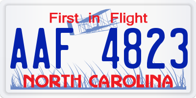 NC license plate AAF4823