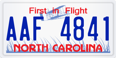 NC license plate AAF4841
