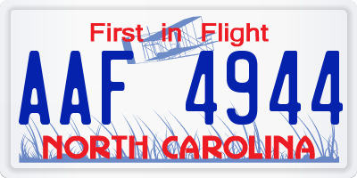 NC license plate AAF4944