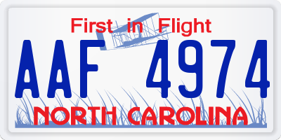 NC license plate AAF4974