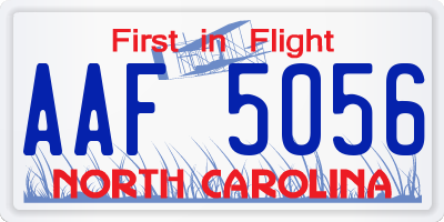 NC license plate AAF5056