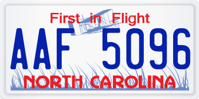NC license plate AAF5096