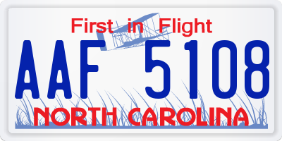 NC license plate AAF5108