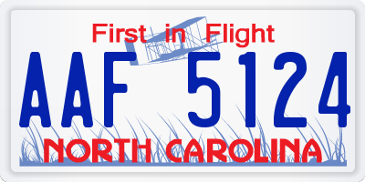NC license plate AAF5124