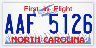NC license plate AAF5126