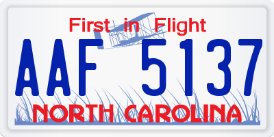 NC license plate AAF5137