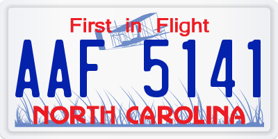 NC license plate AAF5141