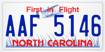 NC license plate AAF5146