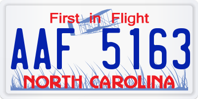 NC license plate AAF5163