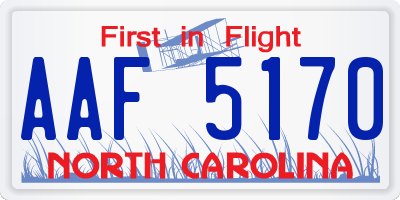 NC license plate AAF5170