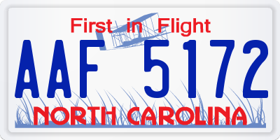 NC license plate AAF5172