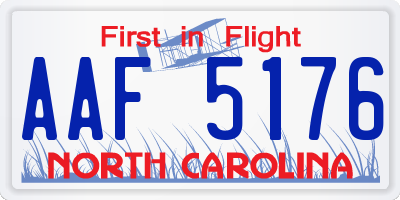 NC license plate AAF5176