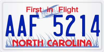 NC license plate AAF5214