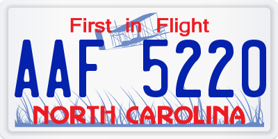 NC license plate AAF5220