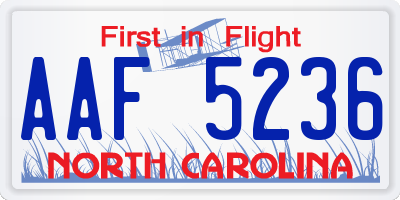 NC license plate AAF5236