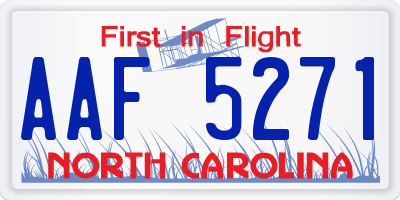 NC license plate AAF5271