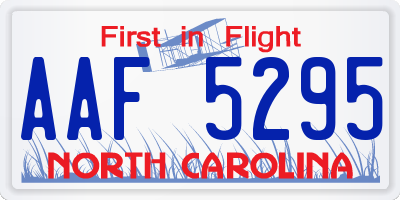NC license plate AAF5295