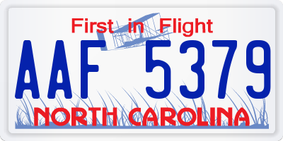 NC license plate AAF5379