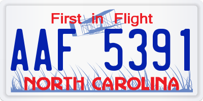 NC license plate AAF5391