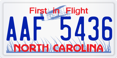 NC license plate AAF5436