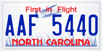 NC license plate AAF5440