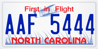 NC license plate AAF5444