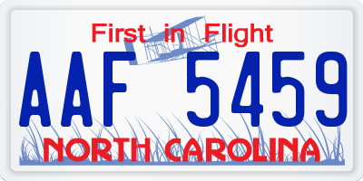 NC license plate AAF5459