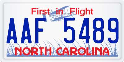 NC license plate AAF5489