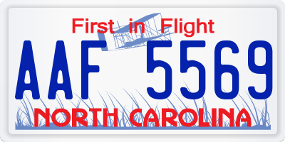 NC license plate AAF5569