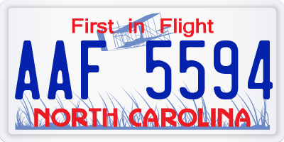 NC license plate AAF5594