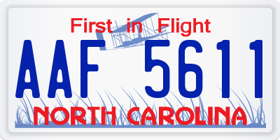 NC license plate AAF5611