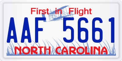 NC license plate AAF5661