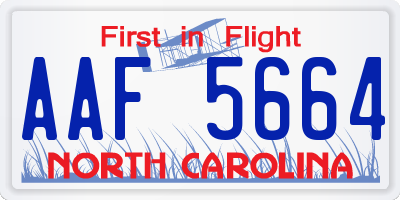 NC license plate AAF5664
