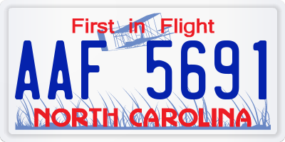 NC license plate AAF5691