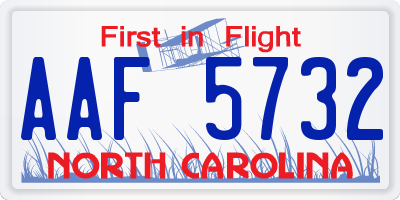 NC license plate AAF5732