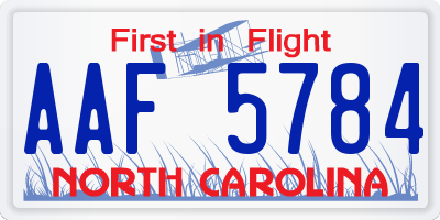 NC license plate AAF5784