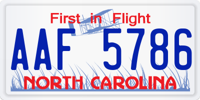 NC license plate AAF5786