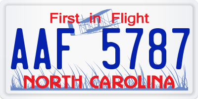 NC license plate AAF5787