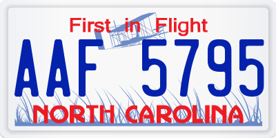 NC license plate AAF5795