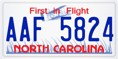 NC license plate AAF5824