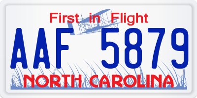 NC license plate AAF5879