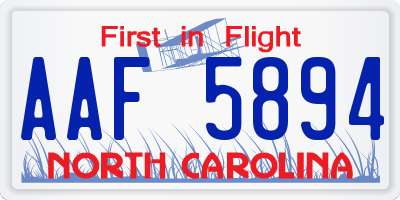 NC license plate AAF5894
