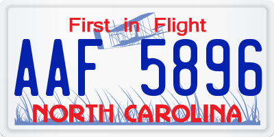NC license plate AAF5896