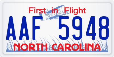 NC license plate AAF5948