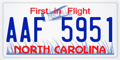 NC license plate AAF5951